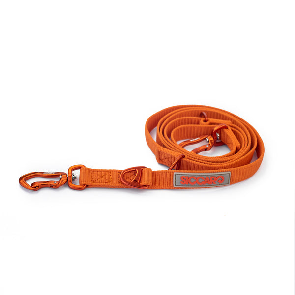 Siccaro Sealines Hundeleine / 100 % recyceltes Nylon Leashes and collars Orange