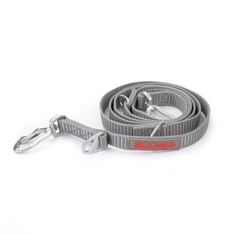 Siccaro Sealines Hundeleine / 100% recyceltes Nylon Leashes and collars Silver